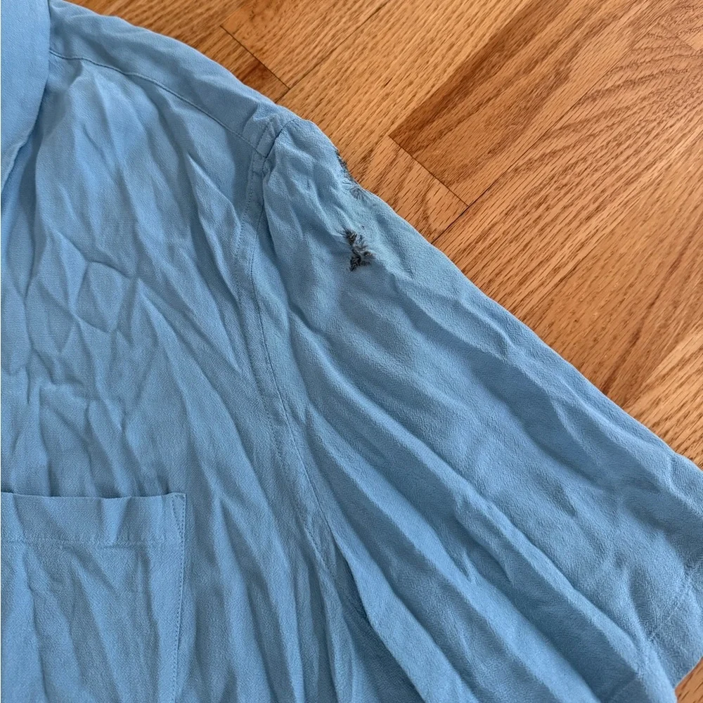 All Saints Relaxed fit light blue button up shirt
